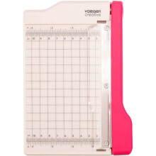 Vaessen Creative Mini Guillotine Paper Cutter, White/Pink, 4 x 6 inches