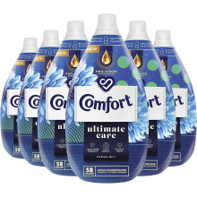 Comfort Ultimate Care Fresh Sky bottle made of 100% recycled plastic* Ultra-Concentrated Fabric Conditioner for complete clothes protection 58 Wash