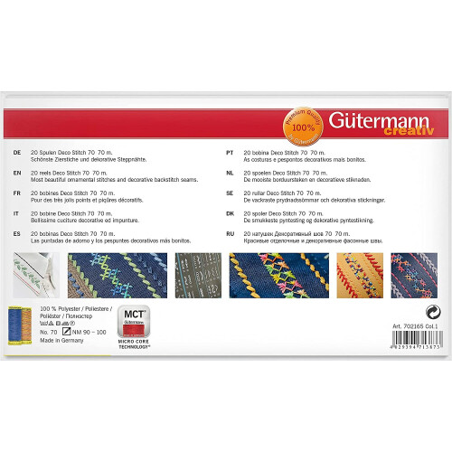 Gütermann Gutermann Deco Stitch Thread Set 70m x 20 reels, Multicoloured, One Size 2