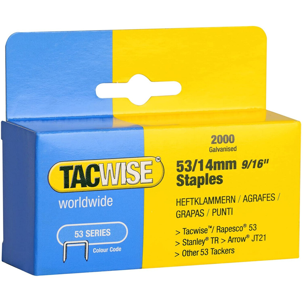Tacwise 338 Type 53/14Mm Staples For Staple Gun (2000) 5054605270240