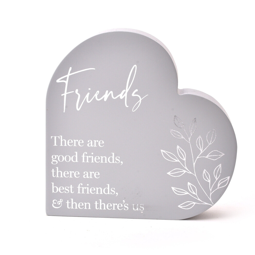 Widdop Moments Decorative Sentimental Heart Plaque & Quote - Friends