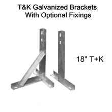 (18'' inch T&K, Not required) T&K Wall Mount Galvanised Bracket Satellite TV Aerial FM DAB 12 18 24 36 inch