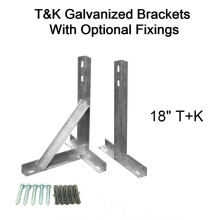 (18'' inch T&K, 50mm Blots & Rawlplugs (Set of 5) ) T&K Wall Mount Galvanised Bracket Satellite TV Aerial FM DAB 12 18 24 36 inch