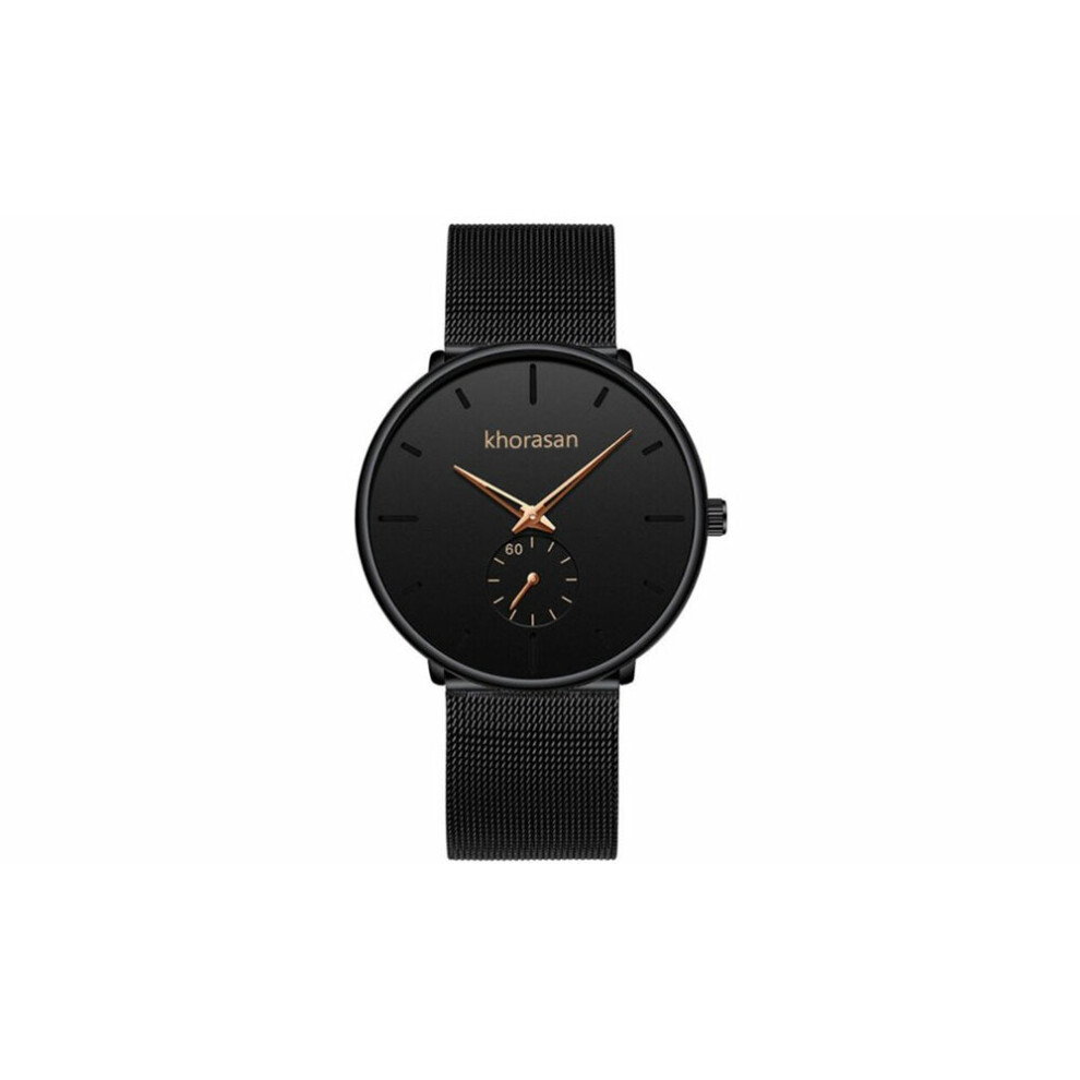 (Gold) Men's Mesh Strap Minimalist Quartz Watch