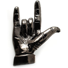 Gun Metal 'Rock & Roll' Brooch - 70mm L
