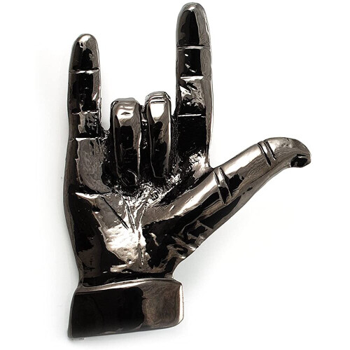 Gun Metal 'Rock & Roll' Brooch - 70mm L