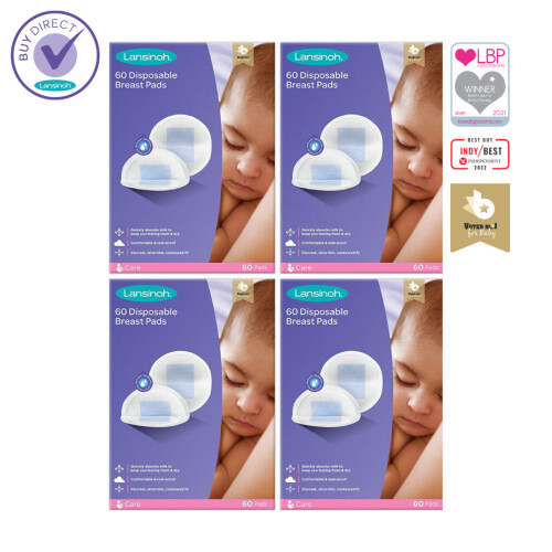 Lansinoh Lansinoh Disposable Nursing Breast Pads pack of 4 x 60 pads (240 count)