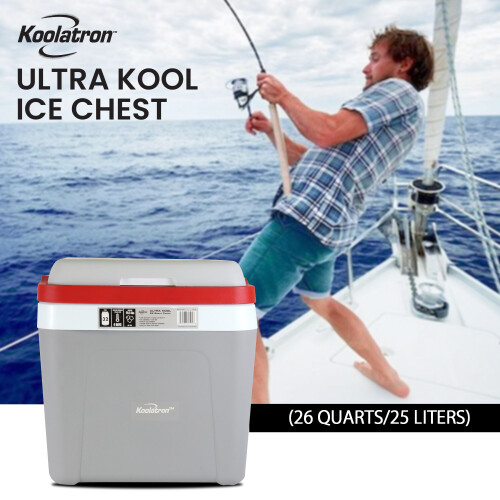 Koolatron Koolatron Ultra Kool Ice Chest Cooler with Carry Handle - Grey 2