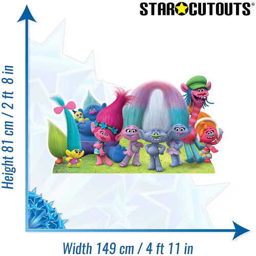 STARL CUT OUTS Trolls True Colours Group Cut Out, Multi-Colour 2