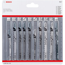 Bosch Professional 2607011172 10-Piece Jigsaw Blades Set Clean for Wood and Laminate, Accessory for Jigsaw with T-Shank Attachment, 0.5 cm*16.8