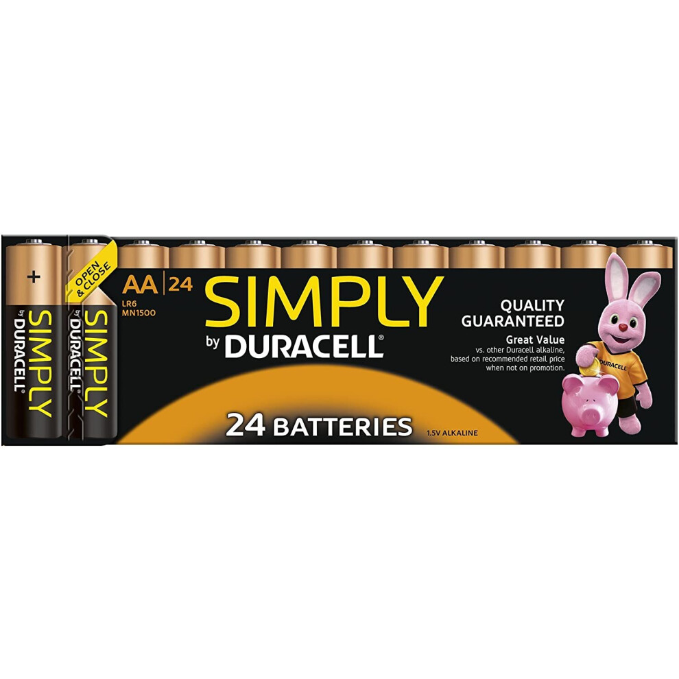 Duracell Simply AA (LR6) Batteries Alkaline Pack of 24