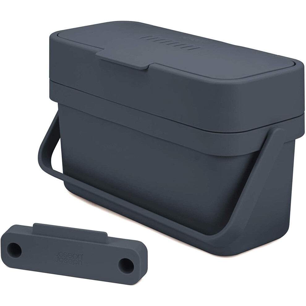 Joseph Joseph Compo 4 Easy-fill Slimline Food Waste Caddy, 4 Litres-Stone