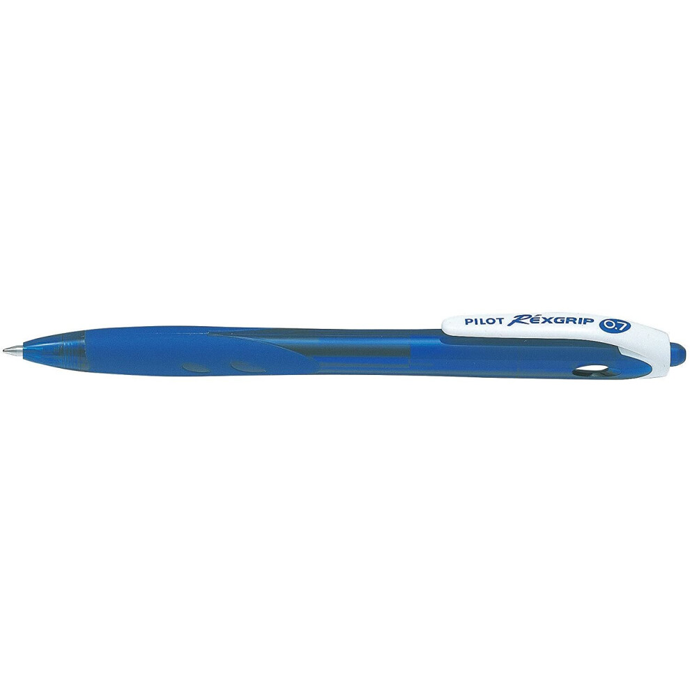 Pilot Begreen Recycled Rexgrip Retractable Ballpoint 0.7 mm Tip (Box of 10) - Blue