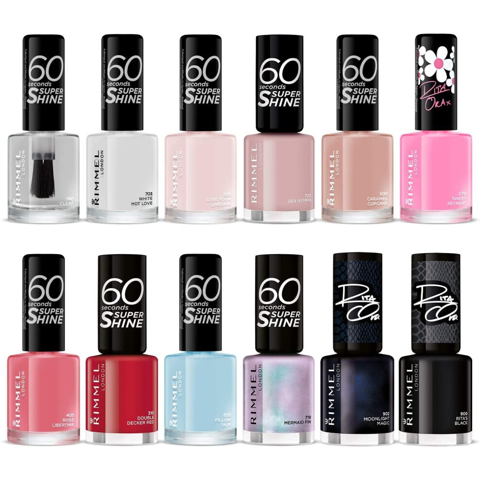 Rimmel London 60 Seconds Super Shine Nail: 12 Nail Polish Set