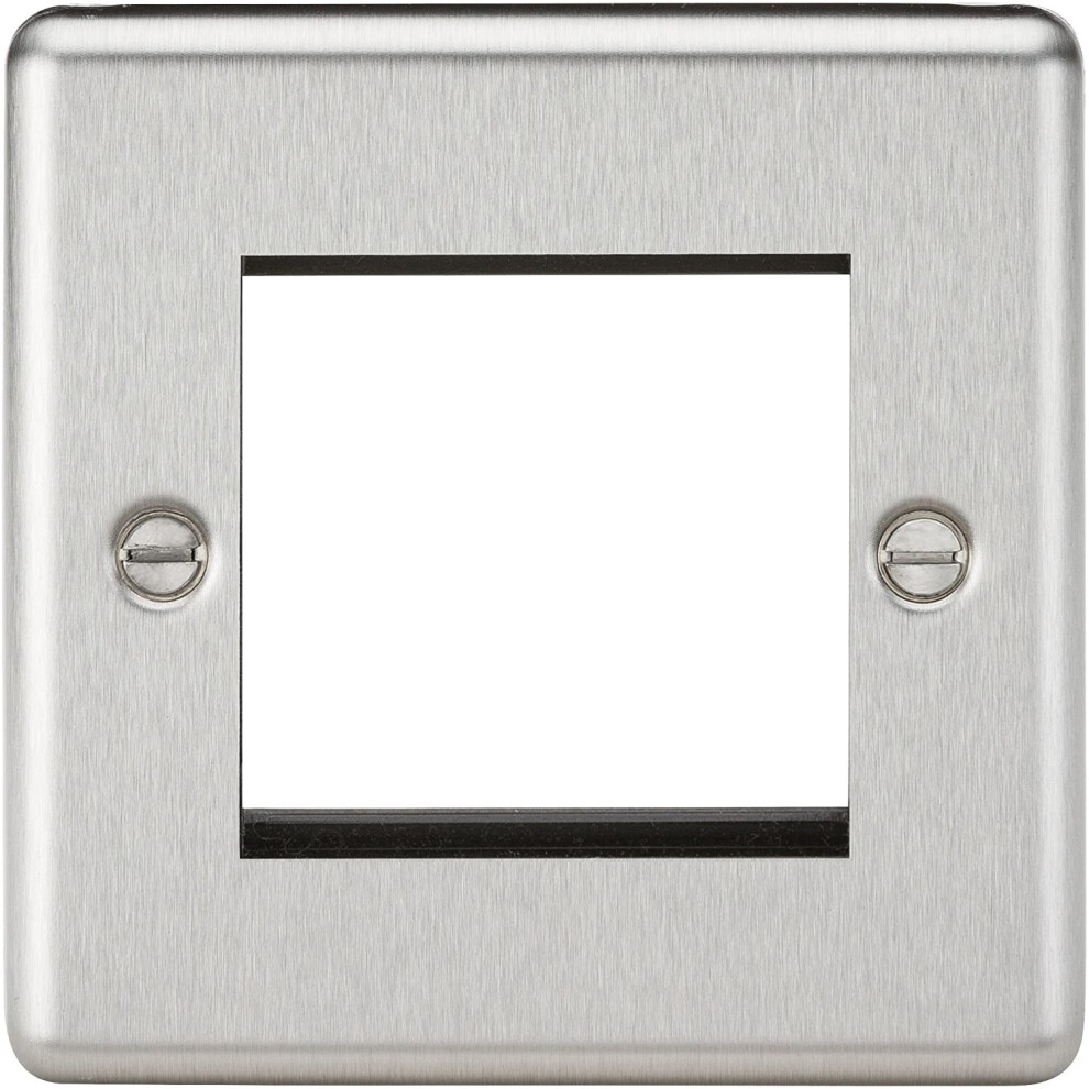 Knightsbridge Cl2gbc 2G Modular Faceplate-Rounded Edge Brushed Chrome 5055832938064