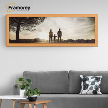 (15x5 Inch) Panoramic Size Beech Picture Frame Wall Art Frames Flat Wooden Effect Poster Frame