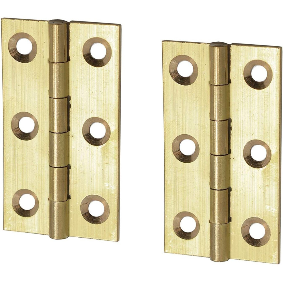Merriway Bh03472 63Mm (2.1/2 Inch) Solid Brass Butt Hinge - Pack Of 2 5013249377241