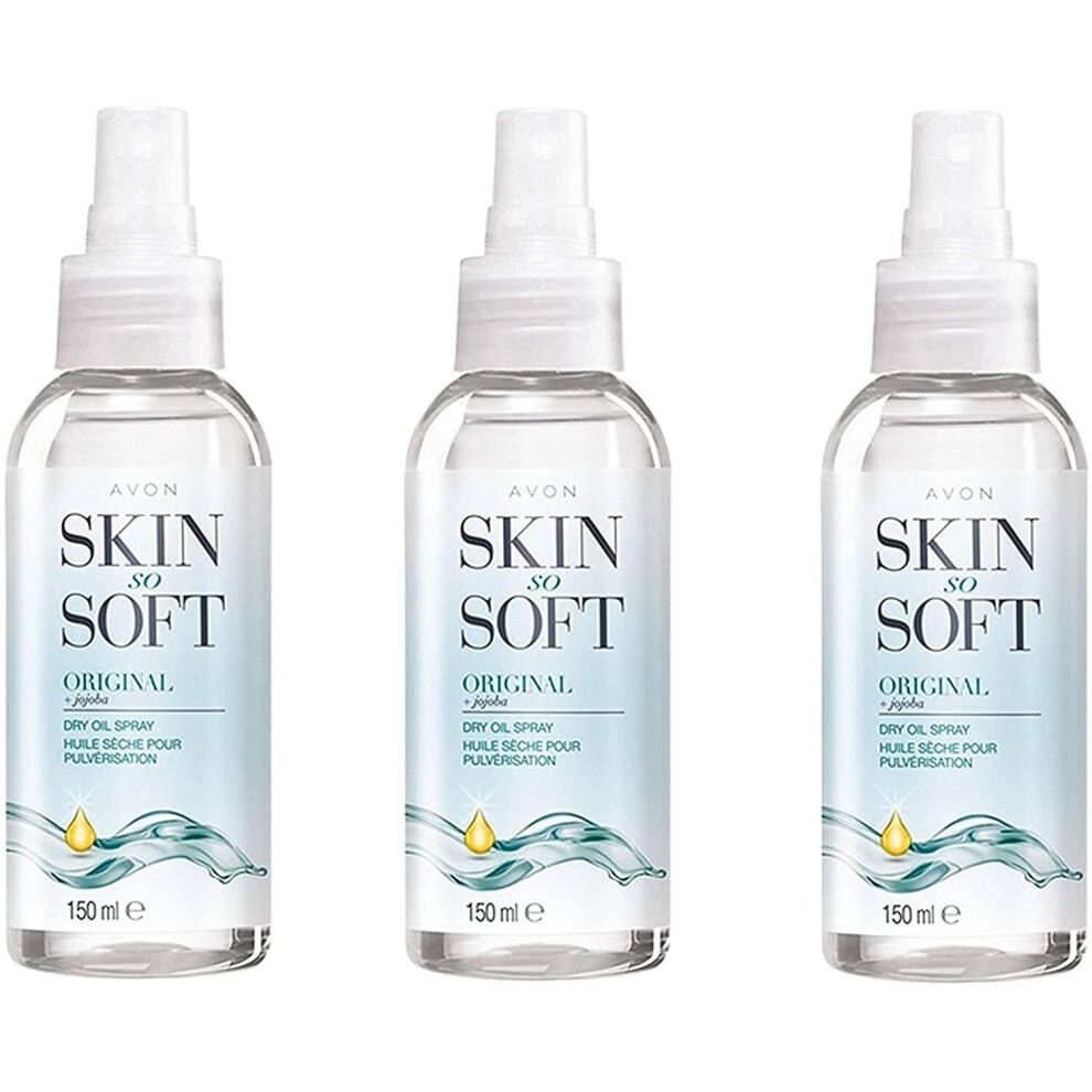 Avon Skin So Soft Original Dry Oil Spray 150ml - 3 Bottles