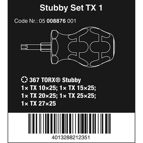 Wera Wera 05008876001 Stubby TX 1 Screwdriver Set 1