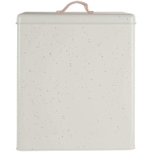 Premier Housewares 507243 Bread Bin, Galvanised Metal With Powder Coating, Split Leather Silver