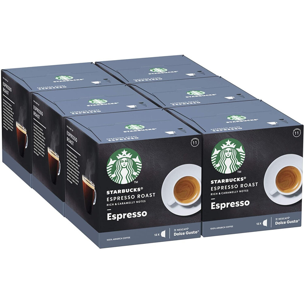 Starbucks Espresso Roast By Nescafe Dolce Gusto Dark Roast Coffee Pods (Pack Of 6, Total 72 Capsules, 72 Servings) - Image 2