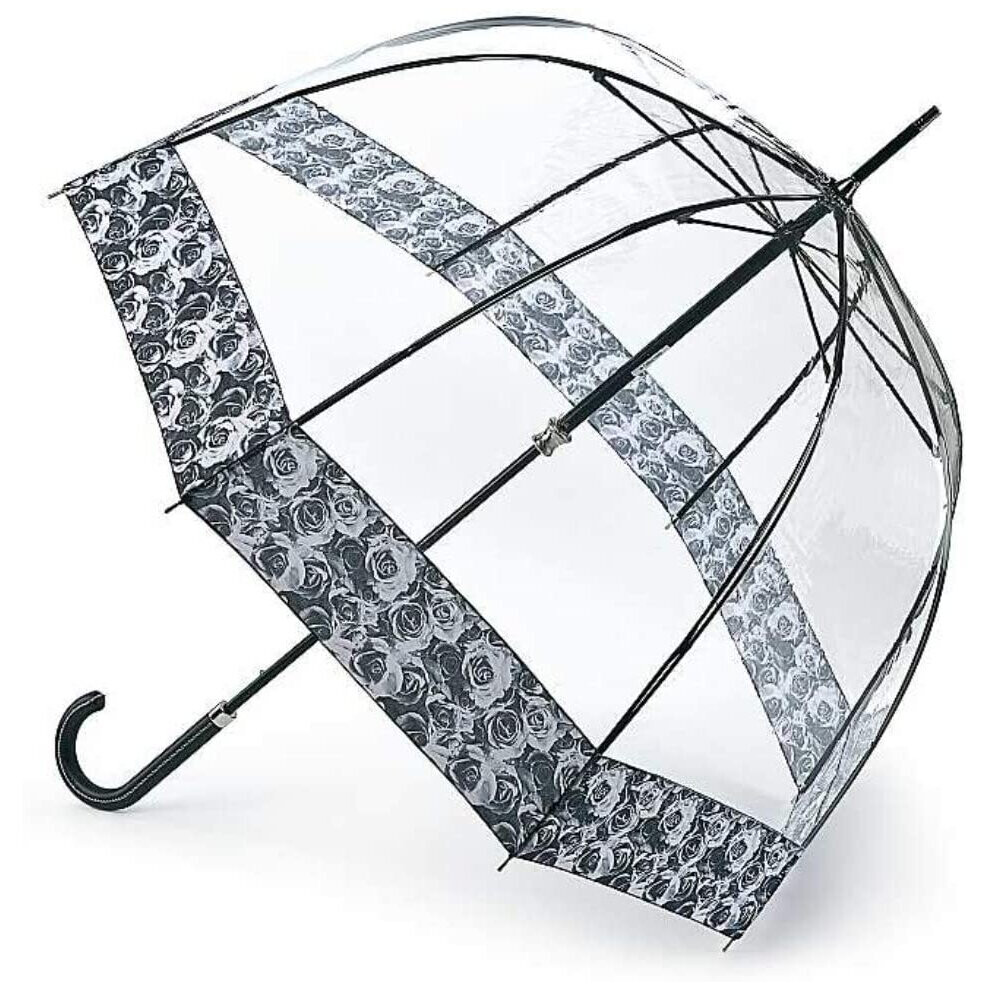 Fulton Birdcage 2 Luxe Photo Rose Print Umbrella, Black