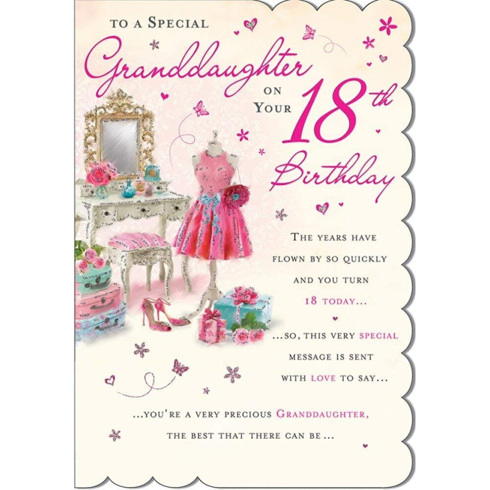 Milestone Age Birthday Card Age 18 Granddaughter - 9 x 6 inches - Regal Publishing