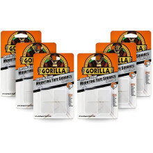 Gorilla Mounting Tape Squares Crystal Clear (Pack of 6)