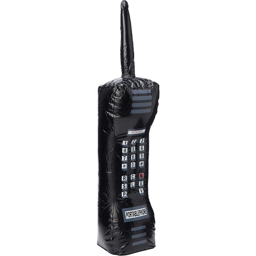 Smiffy's Smiffy's Inflatable Retro Phone - Black | 80s Costume Accessory