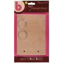 Papermania 17 x 12 cm 6-Piece Bare Basics Chipboard Album Doorplate, Brown