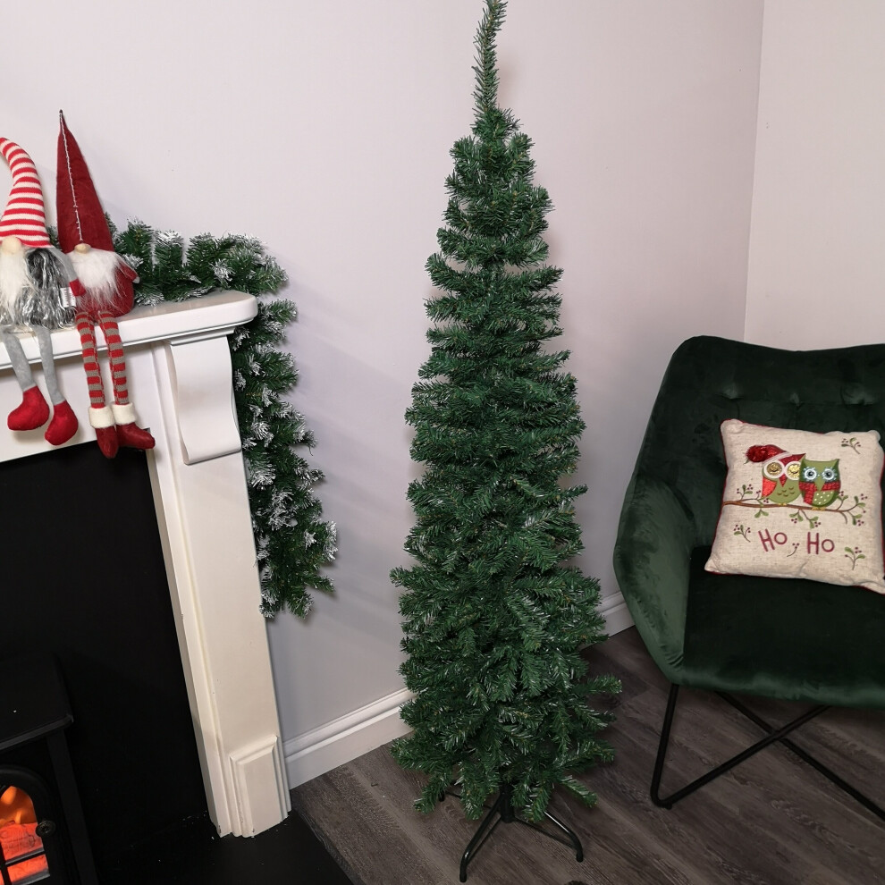 5.5ft (1.7m) Spruce Pine Plain Green Slim Christmas Tree