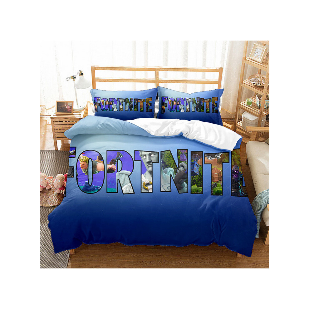 (Style 14, Single) FORTNITE Single Double King Duvet Cover Cartoon
