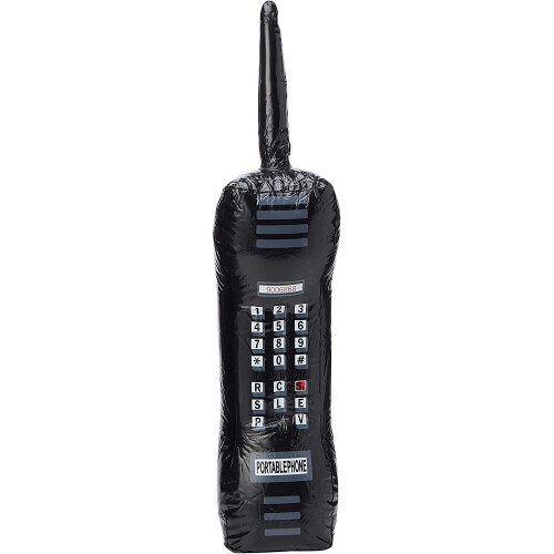 Smiffy's Smiffy's Inflatable Retro Phone - Black | 80s Costume Accessory 1