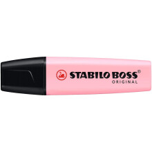 STABILO BOSS original highlighter chisel tip pastel pink blush ink colour x 1 single pen