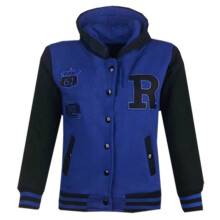 (9 - 10 Years, Royal Blue Fox Style) KIDS GIRLS BOYS NYC FOX BASEBALL R HOODED JACKET