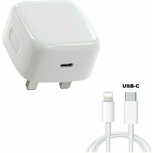 18W USB-C Fast PD Charger Plug With Cable For iPhone 13 ,12 Pro, 11