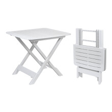 (White) Portable Folding Weatherproof Plastic Table Garden Furniture