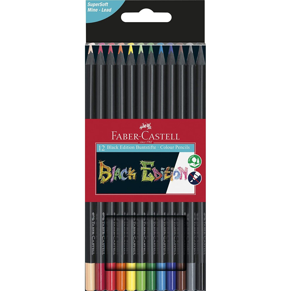 Faber-Castell Black Editition 12 x Colour Pencils