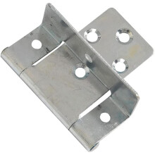 Merriway® BH01811 Non-Mortise Cranked Partial Wrap Cupboard Cabinet Door Flush Hinge, 50mm (2 inch) with 5/8 inch Crank- Bright Zinc Plated, Pack of