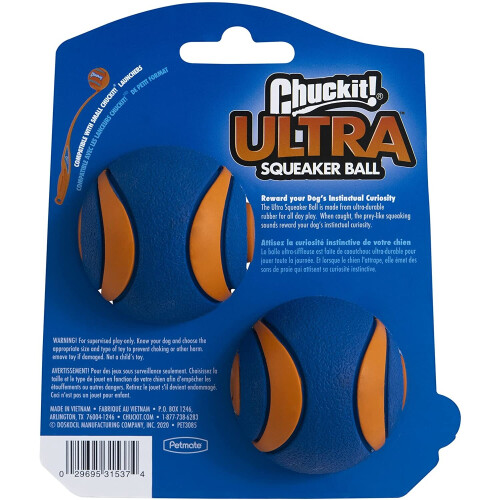 Chuckit! CHUCKIT Ultra Squeaker (2 Pack), Small 1