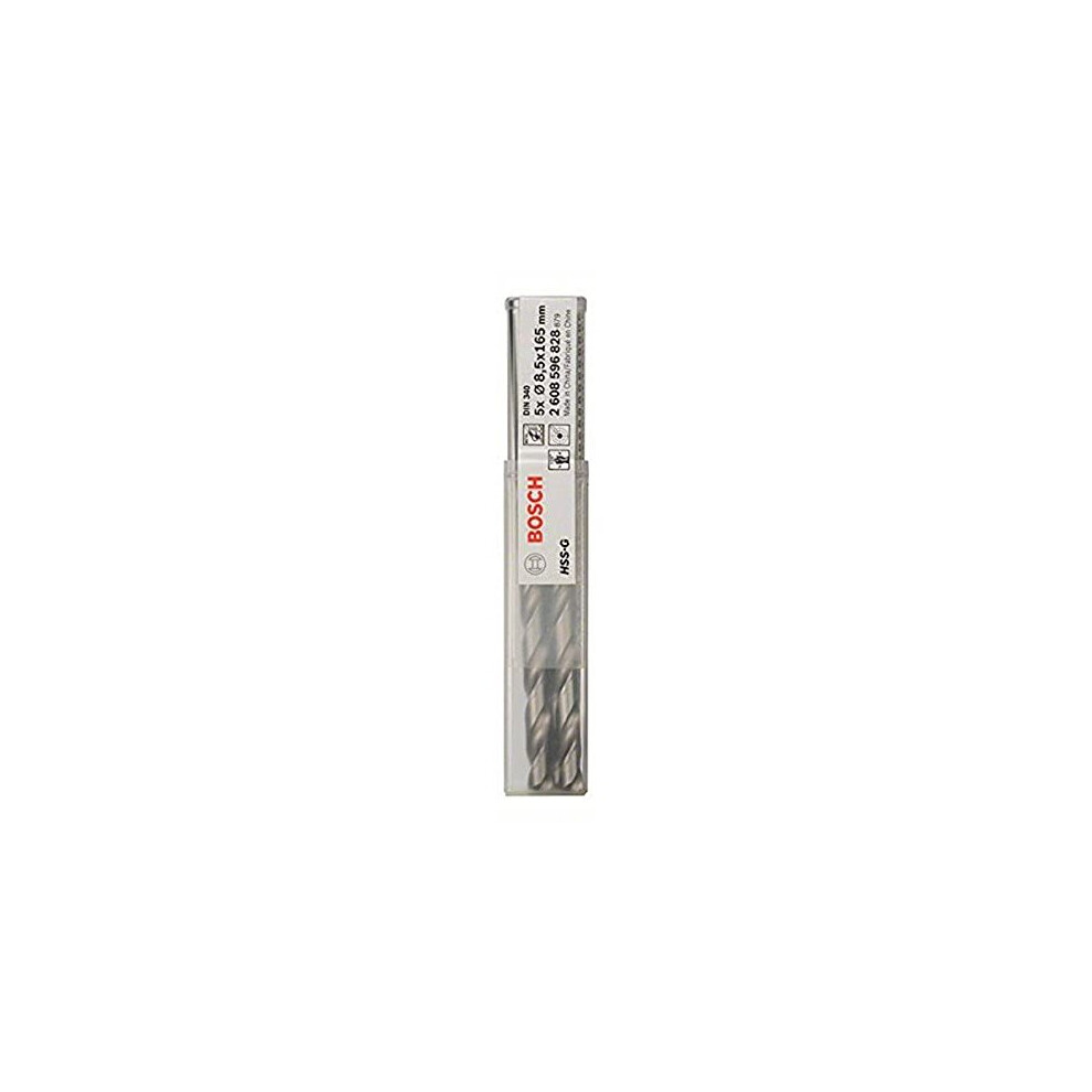 Bosch 2608596828 DIN340 Metal HSS-G Drill Bit, 8.5mm x 109mm x 165mm