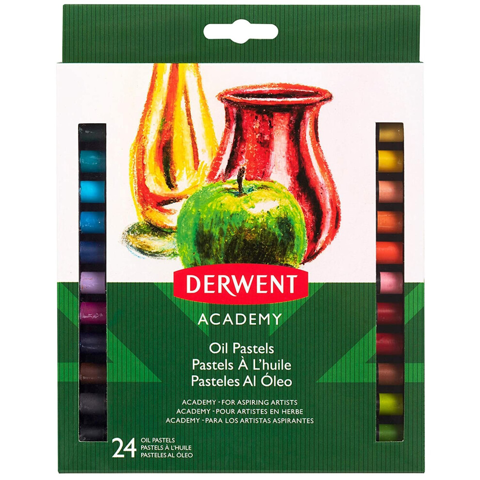 Derwent Academy Oil Pastels, Set of 24, High Quality, 2301953, Multicolor