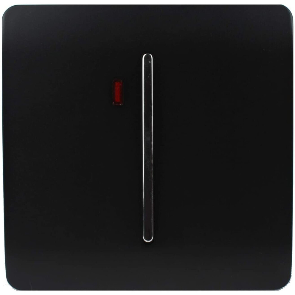 Trendi Artistic Modern Glossy 20 A Tactile Light Switch & Neon Insert Black ART-WHS1BK