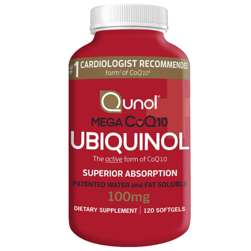 (120 Softgels) Qunol Mega Ubiquinol 100 mg - Active Form CoQ10