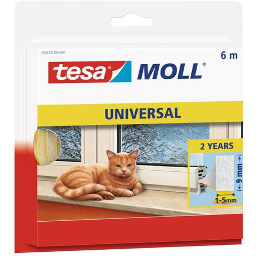 tesamoll ® Foam Seal Windows + Door 6m/9mm/1-5mm White