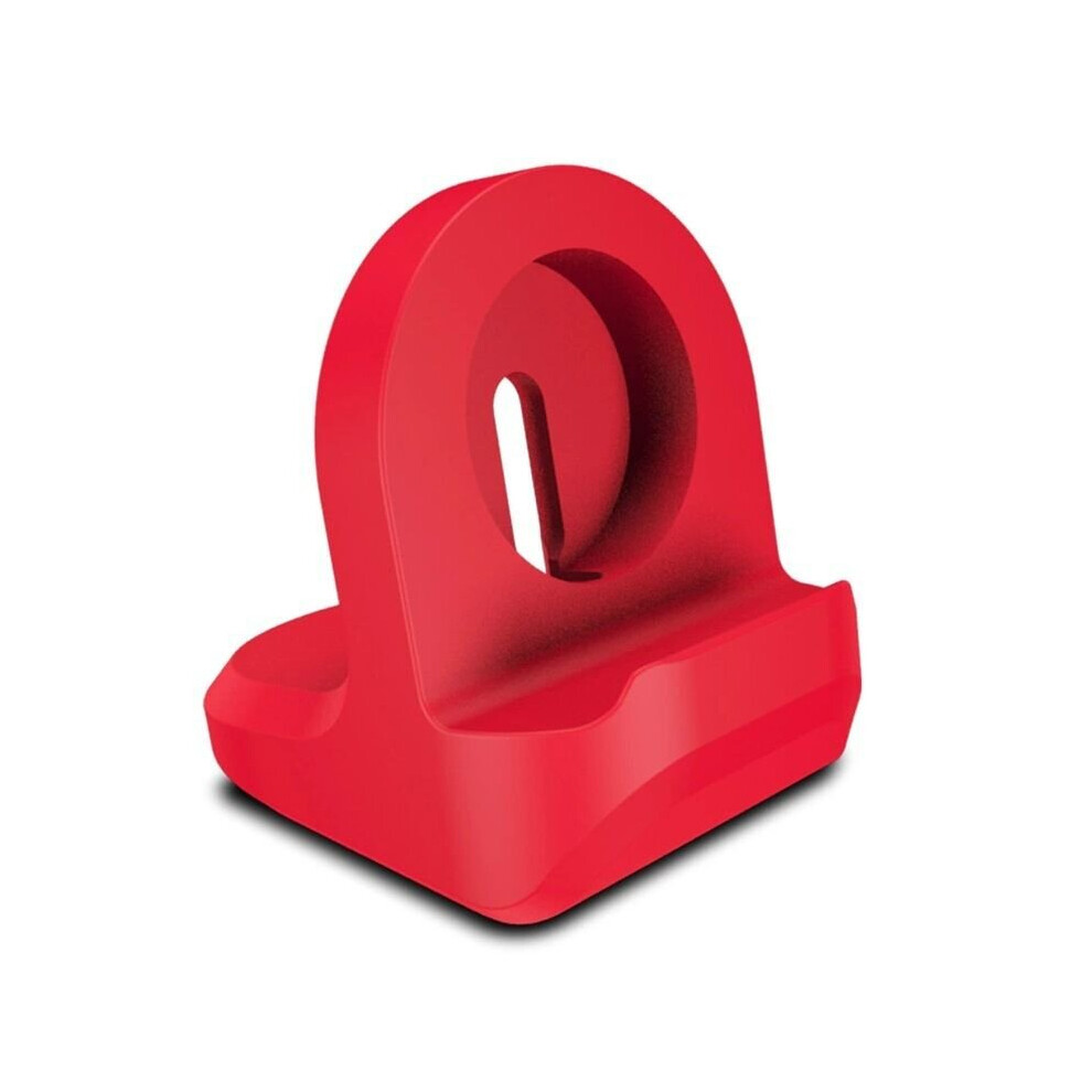 (Red) Charger stand For Apple Watch Silicone holder accessory 1/2/3/4/5/6