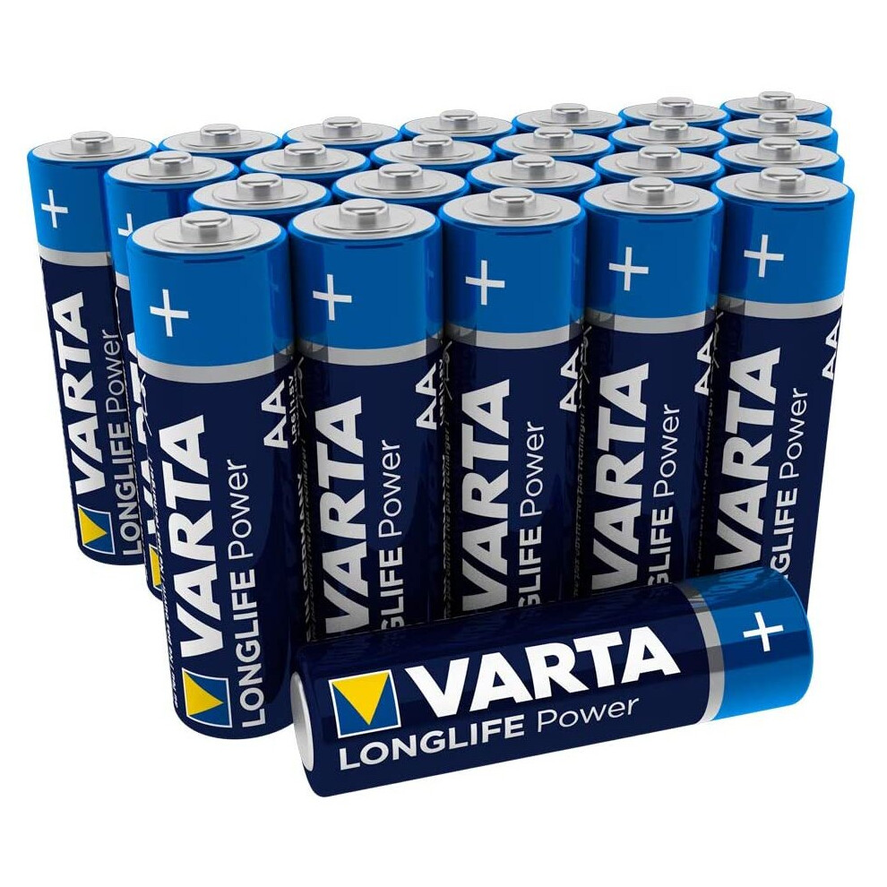 VARTA Longlife Power AA Mignon LR6 Battery (Pack of 24) Alkaline Battery â Made in Germany â Ideal for Toy Torch Controller and Other