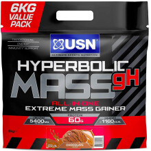USN Hyperbolic Mass Chocolate 6kg: All-in-One Mass Gainer Protein Powder for Fast, Effective Weight & Mass Gain