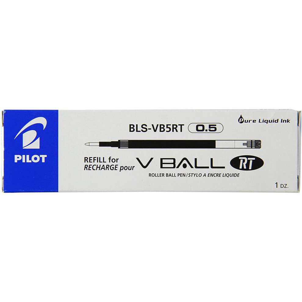 Pilot Refills for Vball 5 Retractable Liquid Ink 0.5 mm (Box of 12) - Blue