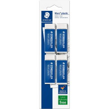 STAEDTLER 52650BK4DA Mars Plastic erasers, Pack of 4, White